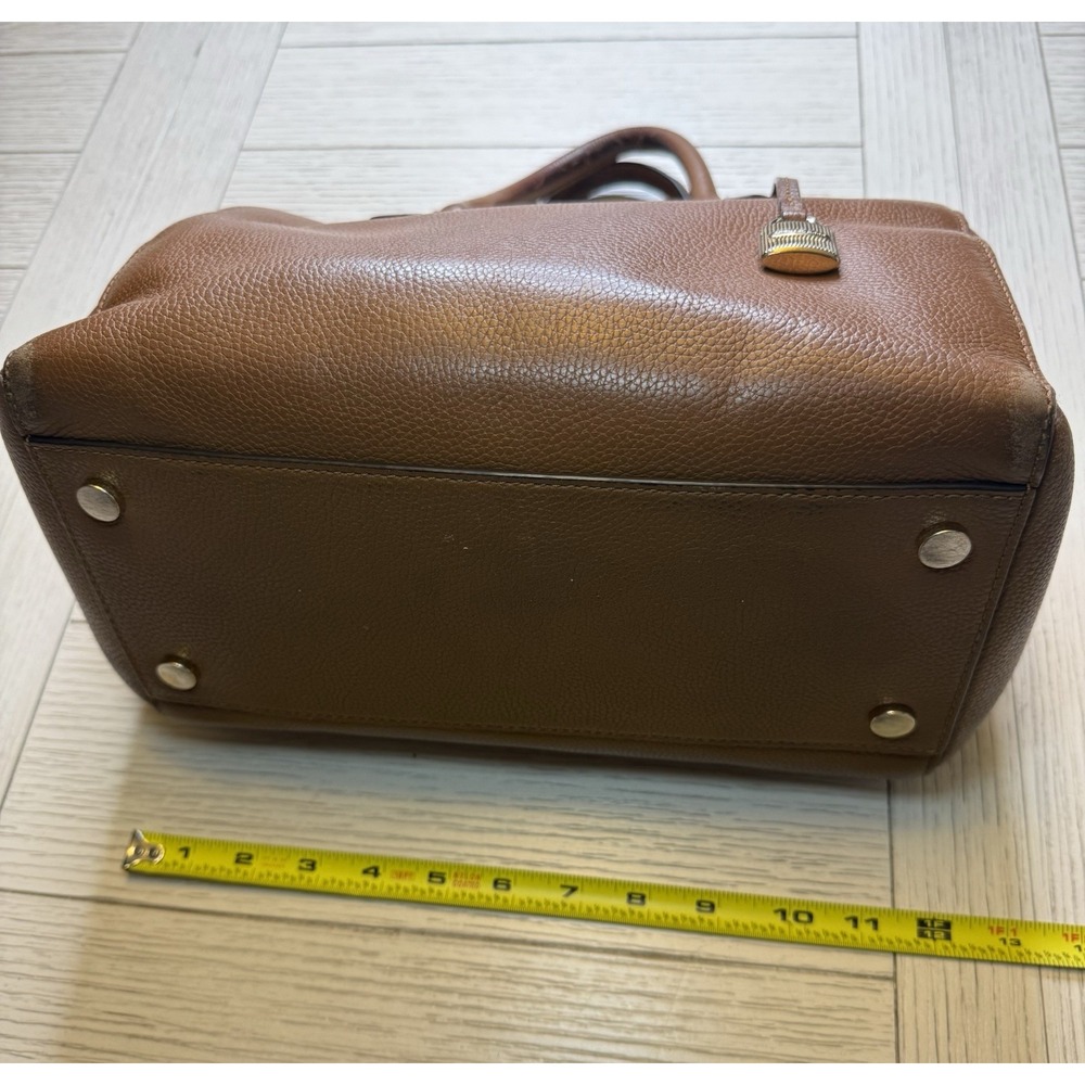 Michael Michael Kors Mercer Pebbled Brown Leather Double Handle Satchel Handbag‎ - Picture 12 of 16